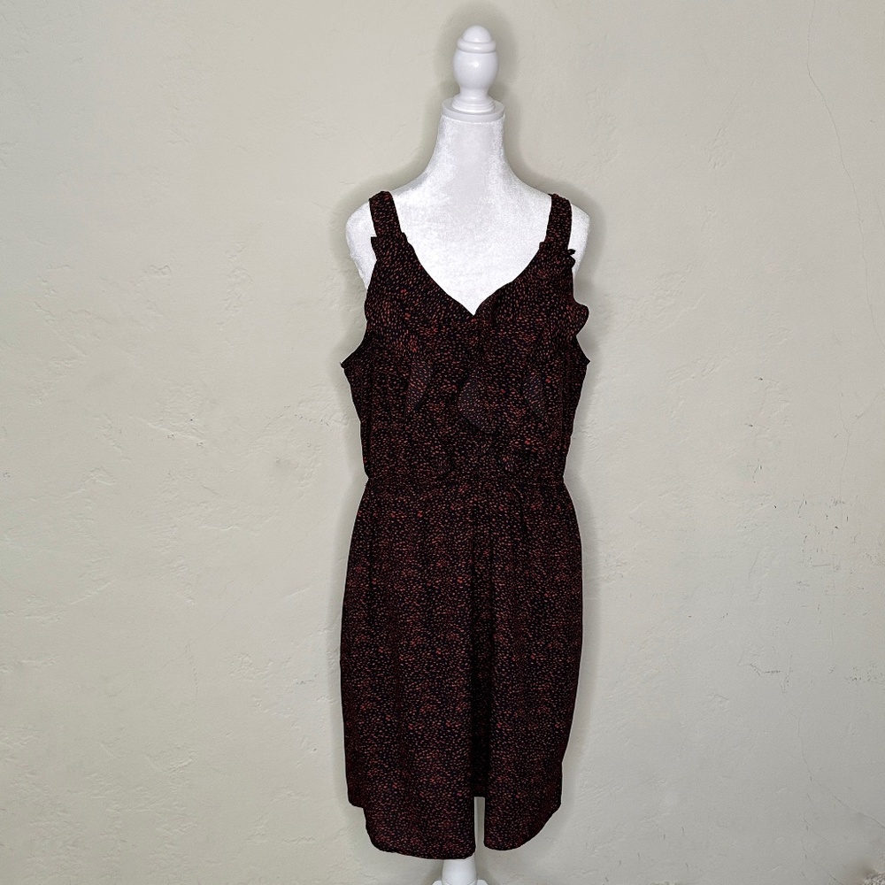Mossimo Black Dress with Red and Orange Dots